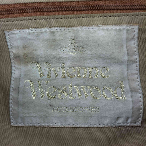 ヴィヴィアンウエストウッドアクセサリー Vivienne Westwood Accessories Yasmine ヤスミン オーブ ロゴ 総柄 レザー 切替 ハンドバッグ レディース