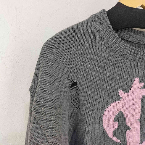 MGV ダメージイニシャルニット レディース