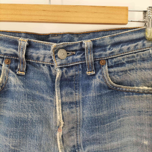 リーバイス Levis 70s USA製 刻印2 501 ダメージデニムショーツ メンズ