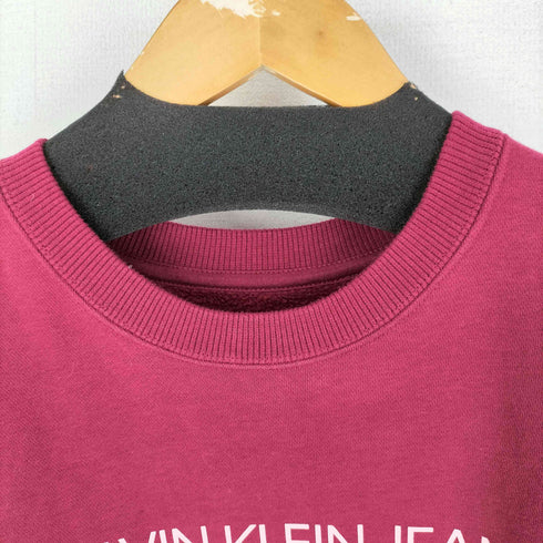 カルバンクラインジーンズ Calvin Klein Jeans ロゴプリント クルーネック 裏起毛 リブ スウェット レディース import:M