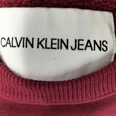 カルバンクラインジーンズ Calvin Klein Jeans ロゴプリント クルーネック 裏起毛 リブ スウェット レディース import:M