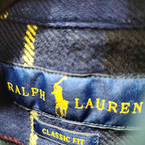 ラルフローレン RALPH LAUREN CLASSIC FIT ポニー刺繍 ボタンダウン ネルシャツ メンズ import:XS