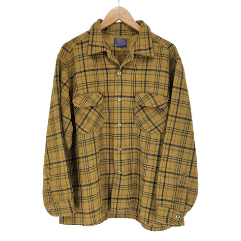 ペンドルトン PENDLETON 60S ウールチェックボードシャツ フラップポケット ボックス メンズ XL