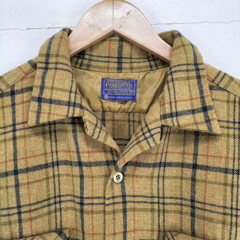 ペンドルトン PENDLETON 60S ウールチェックボードシャツ フラップポケット ボックス メンズ XL