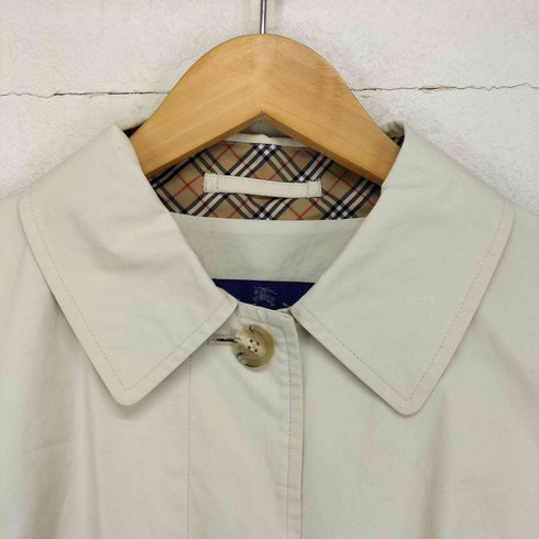 バーバリーズ BURBERRYS BURBERRYS OF LONDON BLUE LABEL 襟裏ノバチェック切替ステンカラーコート C100 レディース 38