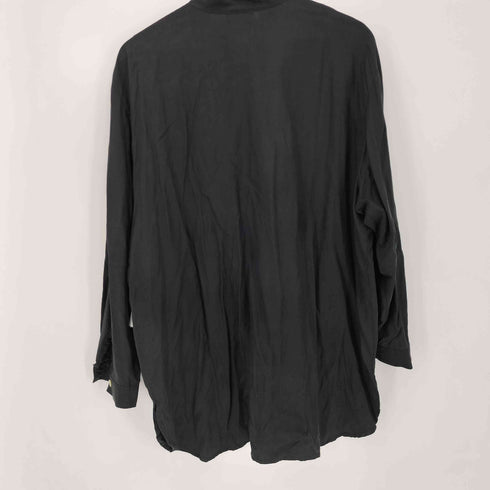 ラファエラ rafaella 90S シェルボタン バンドカラー L/S シルク100% シャツ レディース 2X