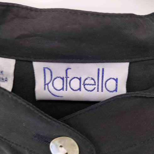 ラファエラ rafaella 90S シェルボタン バンドカラー L/S シルク100% シャツ レディース 2X