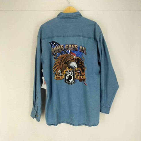 Trunder 90s バックプリントデニムシャツ メンズ L