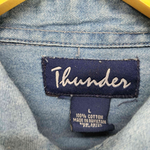 Trunder 90s バックプリントデニムシャツ メンズ L