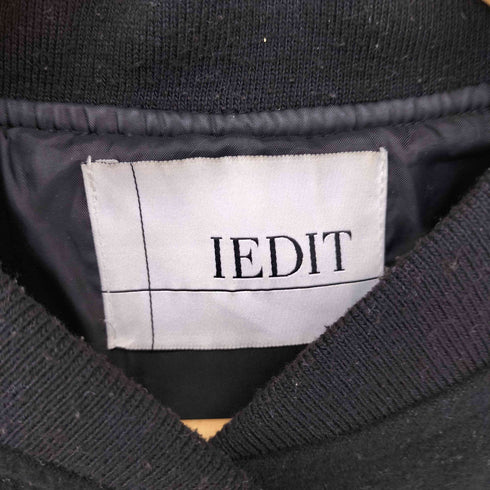 IEDIT フェイクレザー袖切替 スタジャンコート レディース JPN:L
