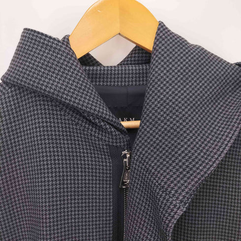 エーケイエム AKM DOBBY STRETCH WRAP HOODED COAT BLACK/NAVY メンズ JPN:M