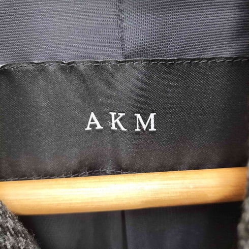 エーケイエム AKM DOBBY STRETCH WRAP HOODED COAT BLACK/NAVY メンズ JPN:M