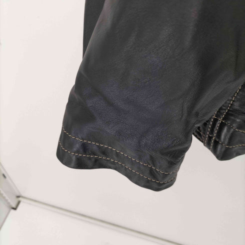 FIDAT ラムレザー ステッチデザインレザージャケット メンズ import:L