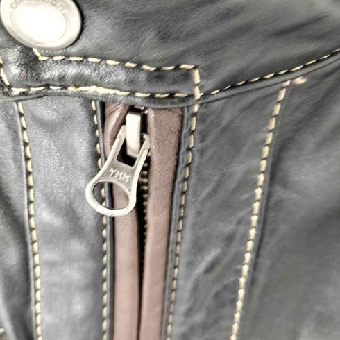 FIDAT ラムレザー ステッチデザインレザージャケット メンズ import:L