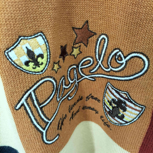 パジェロ PAGELO 刺繍クルーネックニット メンズ import:M