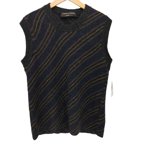 コムデギャルソンオムプリュス COMME des GARCONS HOMME PLUS バイアス期 レジメンタルストライプ柄 ニットベスト メンズ