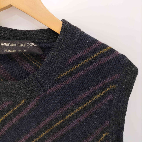 コムデギャルソンオムプリュス COMME des GARCONS HOMME PLUS バイアス期 レジメンタルストライプ柄 ニットベスト メンズ