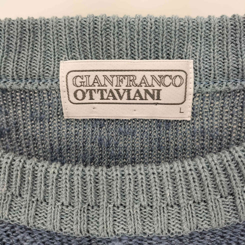 GIANFRANCO OTTAVIANI リネン混 総柄 アクリル ニット セーター メンズ import:L