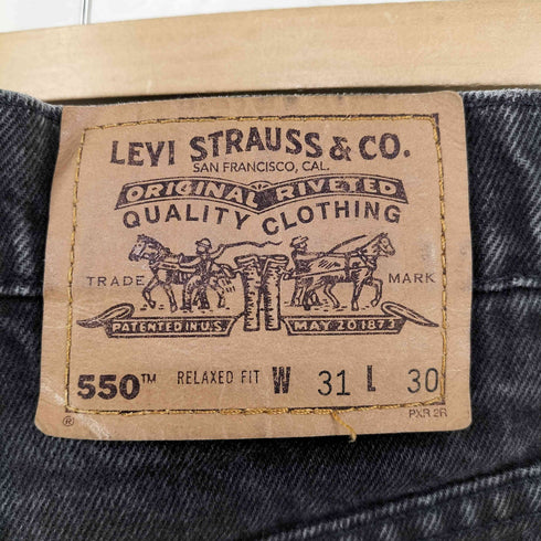 リーバイス Levis 90s 97年製 RELAXED FIT 505 オレンジタブ 後染めブラック テーパードデニムパンツ ボタン裏55 メンズ W31 L30