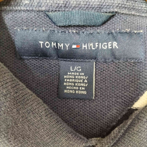 トミーヒルフィガー TOMMY HILFIGER ロゴ刺繍 ボーダー S/S ポロシャツ メンズ import:L