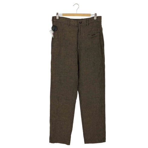 ヨウジヤマモトプールオム Yohji Yamamoto POUR HOMME 90s リネン100 ノータックスラックス コインポケット ネップ メンズ JPN:S