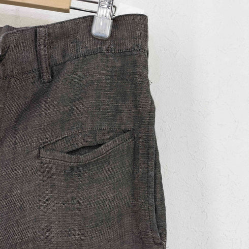 ヨウジヤマモトプールオム Yohji Yamamoto POUR HOMME 90s リネン100 ノータックスラックス コインポケット ネップ メンズ JPN:S