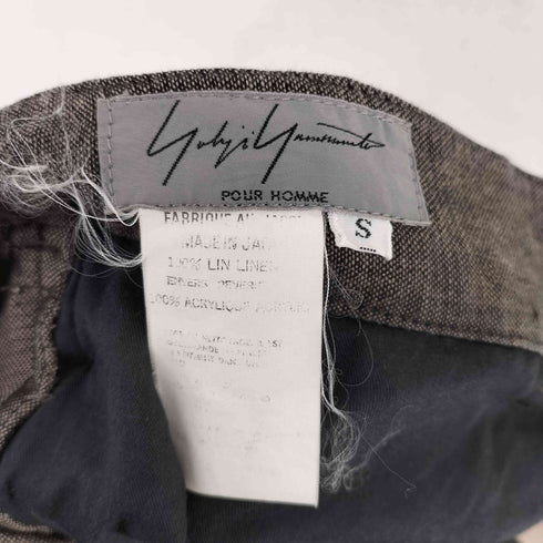ヨウジヤマモトプールオム Yohji Yamamoto POUR HOMME 90s リネン100 ノータックスラックス コインポケット ネップ メンズ JPN:S