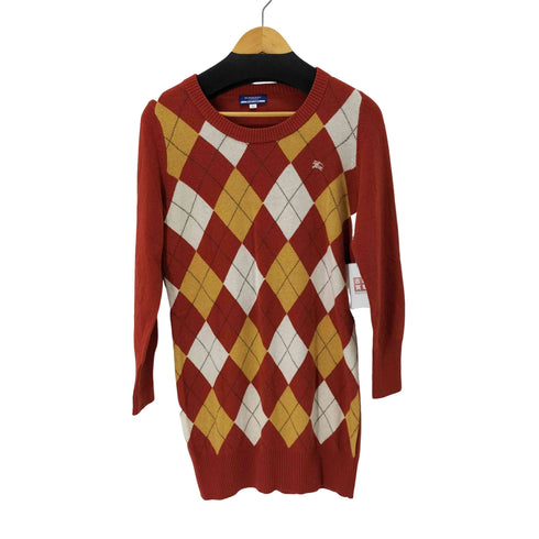 バーバリーブルーレーベル BURBERRY BLUE LABEL アーガイル柄 ウールカシミヤ ロングニット レディース 38