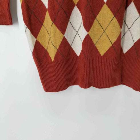 バーバリーブルーレーベル BURBERRY BLUE LABEL アーガイル柄 ウールカシミヤ ロングニット レディース 38