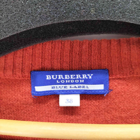 バーバリーブルーレーベル BURBERRY BLUE LABEL アーガイル柄 ウールカシミヤ ロングニット レディース 38