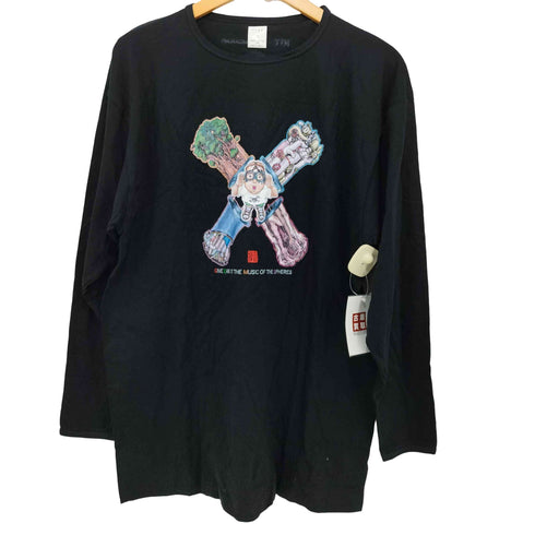 90-2000s GIVE EAR TOTHE MUSIC OF THE SPHERES 両面プリント infosphere クルーネックTシャツ メンズ LL