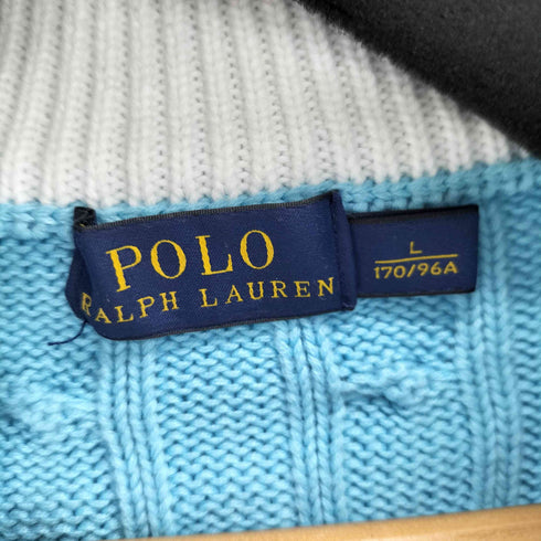 ポロラルフローレン POLO RALPH LAUREN ポニー刺繍 ドライバーズケーブルニット レディース L