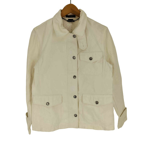 チャップスラルフローレン CHAPS RALPH LAUREN 比翼 ジップアップ ホワイト デニム カバーオール ジャケット レディース import:S