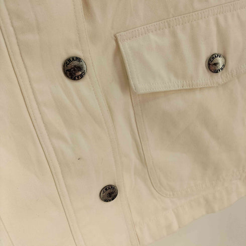 チャップスラルフローレン CHAPS RALPH LAUREN 比翼 ジップアップ ホワイト デニム カバーオール ジャケット レディース import:S