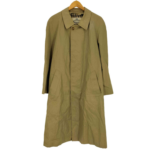 アクアスキュータム AQUASCUTUM 90-00S 英国製 旧タグ 裏地クラブチェック ステンカラーコート メンズ