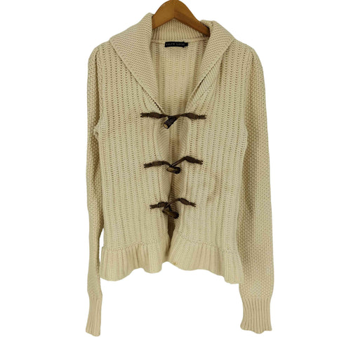 ラルフローレン RALPH LAUREN トグルボタン ショールカラー カシミヤ混 コットン リブニット カーディガン Y2K レディース import:L
