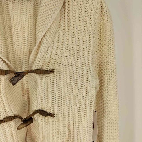 ラルフローレン RALPH LAUREN トグルボタン ショールカラー カシミヤ混 コットン リブニット カーディガン Y2K レディース import:L