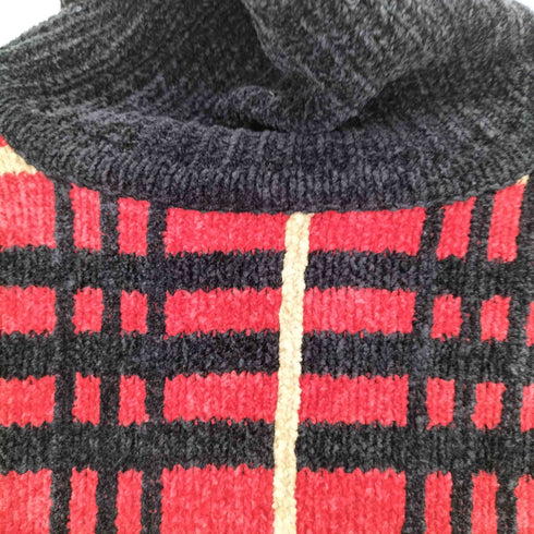 AUGUST SILK チェック柄タートルネックニット メンズ M