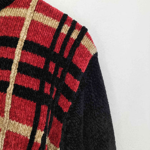 AUGUST SILK チェック柄タートルネックニット メンズ M