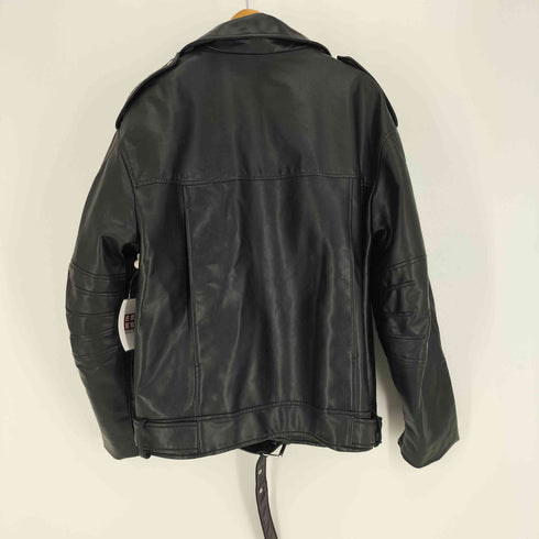 ザラ ZARA オーバーサイズ フェイクレザー ライダースジャケット レディース import:XL