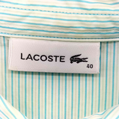 ラコステ LACOSTE 鹿の子刺繍 ストライプ L/S シャツ レディース EUR:40