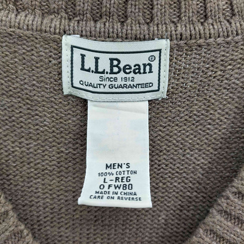 エルエルビーン L.L.Bean 企業ロゴ 刺繍 コットン Vネック ニット ベスト メンズ import:L