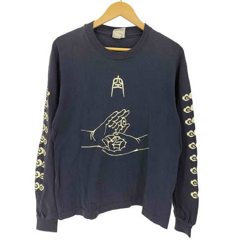 KU 空 90-00S USA製 ハンドサイン プリント L/S Tシャツ メンズ import:M