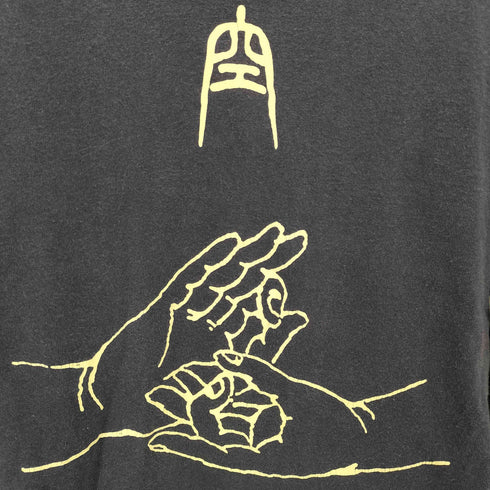 KU 空 90-00S USA製 ハンドサイン プリント L/S Tシャツ メンズ import:M