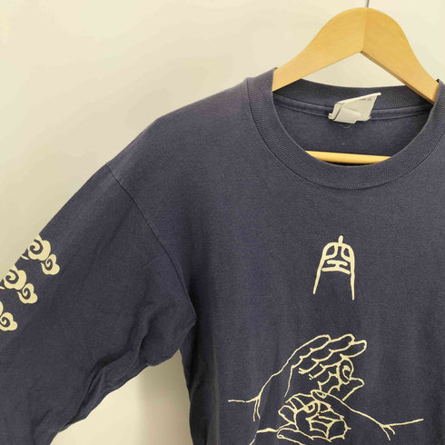 KU 空 90-00S USA製 ハンドサイン プリント L/S Tシャツ メンズ import:M