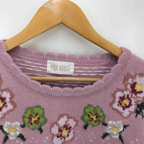 ピンクハウス PINK HOUSE 22AW クリスマスローズ編み込みニット レディース FREE