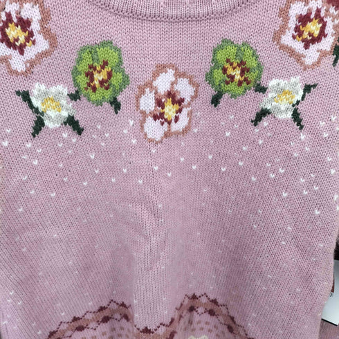 ピンクハウス PINK HOUSE 22AW クリスマスローズ編み込みニット レディース FREE