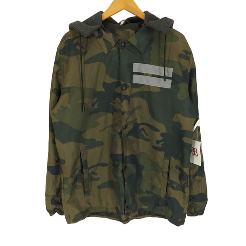 ザラ ZARA カモ柄 2WAY フーデッド スナップボタン ナイロン ジャケット メンズ