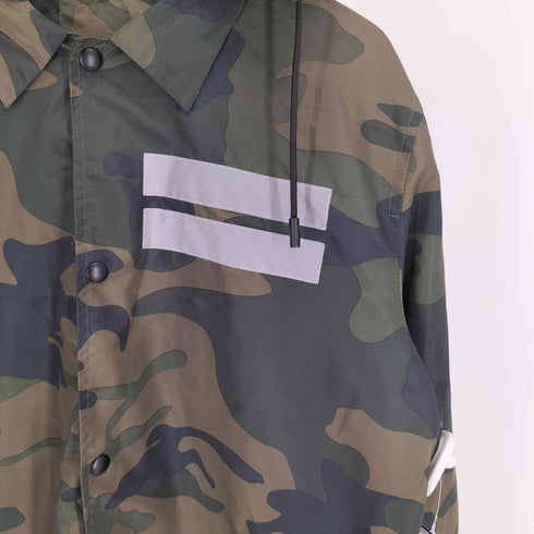 ザラ ZARA カモ柄 2WAY フーデッド スナップボタン ナイロン ジャケット メンズ