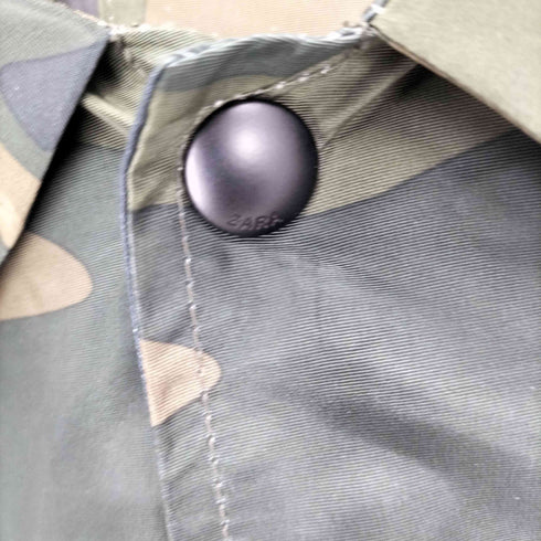 ザラ ZARA カモ柄 2WAY フーデッド スナップボタン ナイロン ジャケット メンズ